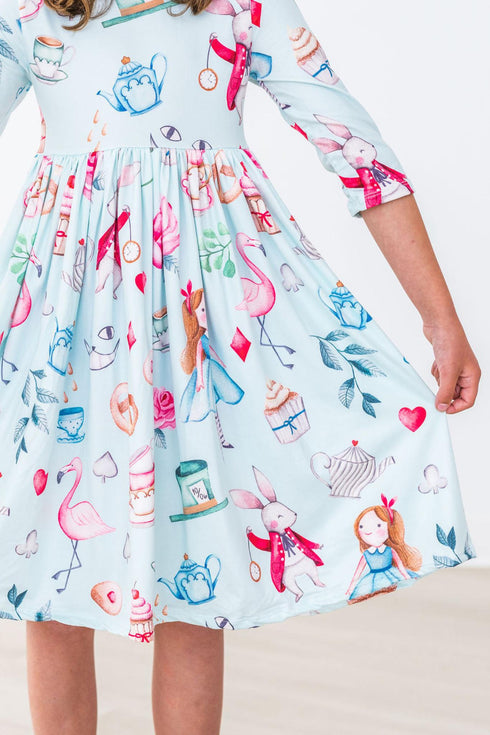wonderland-3-4-sleeve-pocket-twirl-dress Mila &  Rose - Sophia's Style--2T--3
